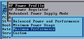 The Effects of HP's Power Profile on vCPU Performance