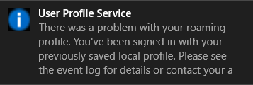 Windows 10 Roaming Profile: Sharing Violation Every 2nd Logon